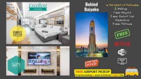 Family Hub Pratunam 6 FREE Airport pickup min 3nights and 4Adults stay